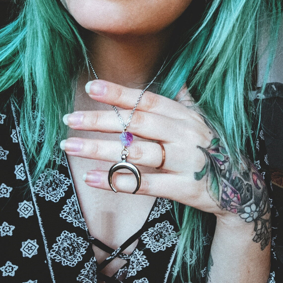 Amethyst Moon Necklace